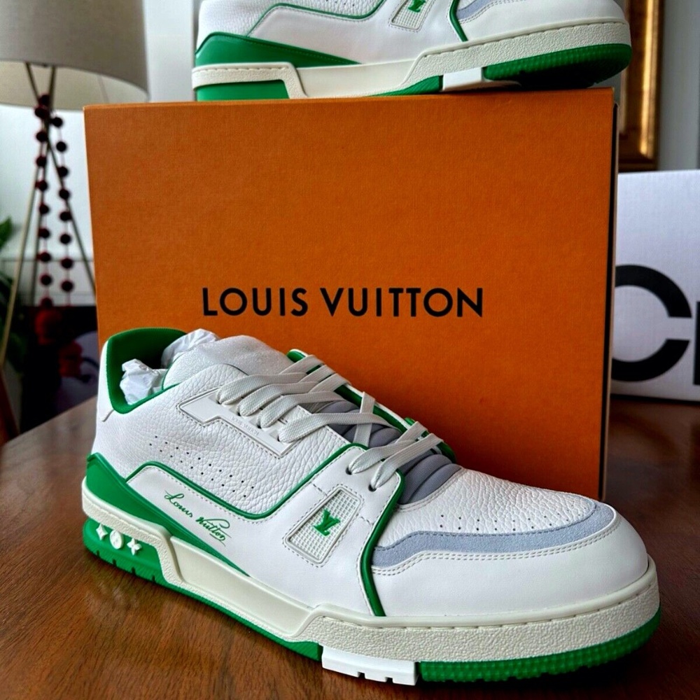 LOUIS VUITTON LV VIRGIL ABLOH 408 TRAINER SNEAKERS SHOES GREEN LV size 12
